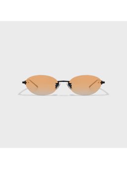 SAM AND MARSHALL - Dusk Metal Black Frame Orange Lens Oval Rimless Sunglasses- Dusk_Coral_20273