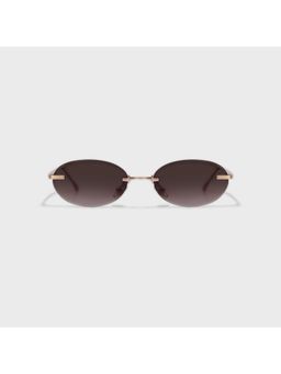 SAM AND MARSHALL - Ro Metal Gold Frame Purple Lens Oval Rimless Sunglasses- Rio_Mocha_20267