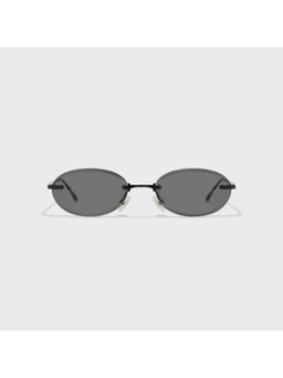 SAM AND MARSHALL - Ro Metal Black Frame Black Lens Oval Rimless Sunglasses- Rio_Noir_20269