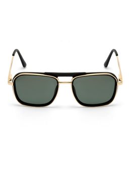 ROYAL SON - Square Metal Black Frame Green Lens Square Full Rim Sunglasses- Sg-Rs8080-C2 (55)