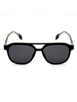 ROYAL SON - Metal Silver Frame Black Lens Oval Rimless Sunglasses- Dusk_Monochrome_20276 (50)