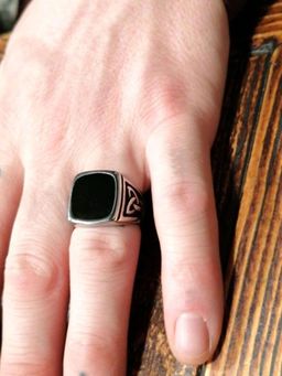 Yellow Chimes - Square Shaped Stainless Steel Ring for Men