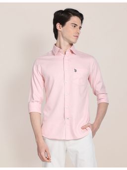 U.S. POLO ASSN. - Solid Dobby Cotton Casual Shirt