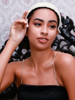 Odette - White Stoneware Hair Band