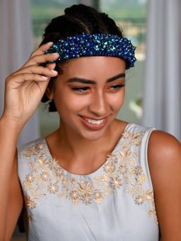 Odette - Blue Stoneware Hair Band