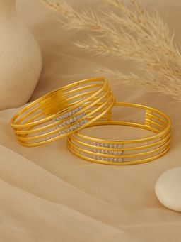 Estele - White Alloy Stones Bangles (Pack of 2)