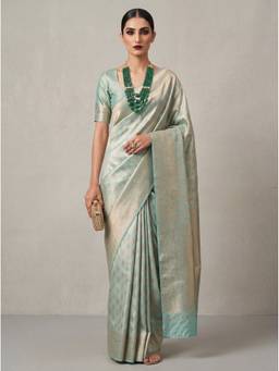 Mimosa - Turquoise Art Silk Kanjivaram Saree