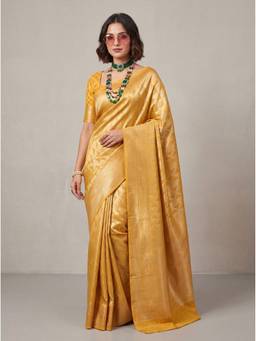 Mimosa - Yellow Art Silk Kanjivaram Saree