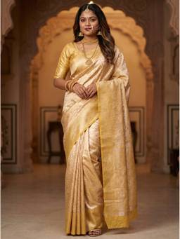 Mimosa - Yellow Art Silk Kanjivaram Saree