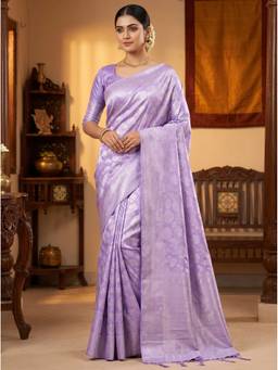 Mimosa - Purple Women's Art Silk Kanjivaram Saree