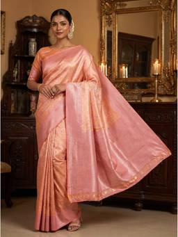 Mimosa - Peach Women's Art Silk Kanjivaram Saree