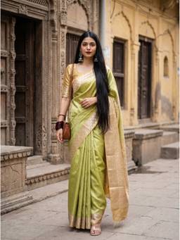 Mimosa - Green Women's Art Silk Kanjivaram Saree