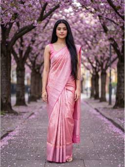 Mimosa - Pink Women's Art Silk Kanjivaram Saree