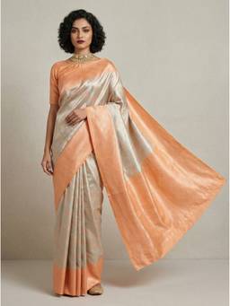 Mimosa - Beige Women's Art Silk Kanjivaram Saree