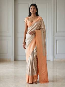 Mimosa - Beige Women's Art Silk Kanjivaram Saree