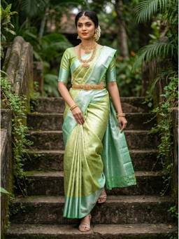Mimosa - Green Women's Art Silk Kanjivaram Saree