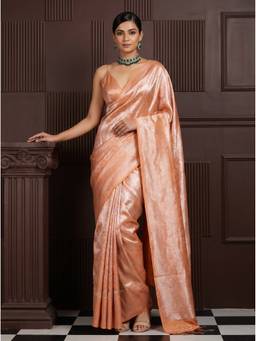 Mimosa - Orange Women's Art Silk Kanjivaram Saree