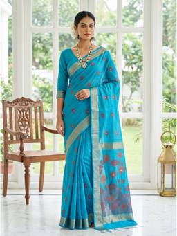 Mimosa - Blue Women's Art Silk Banarasi Saree