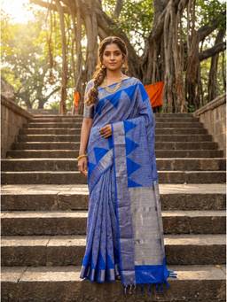 Mimosa - Blue Women's Art Silk Banarasi Saree
