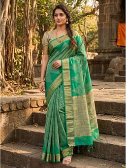 Mimosa - Green Women's Art Silk Banarasi Saree