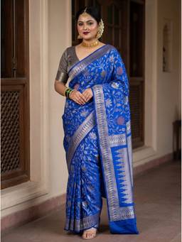 Mimosa - Blue Women's Art Silk Banarasi Saree