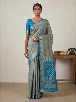 Mimosa - Blue Women's Art Silk Banarasi Saree