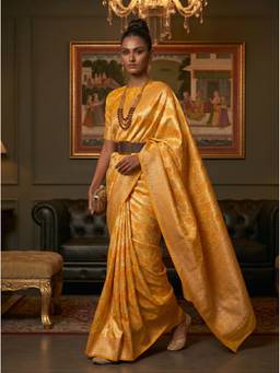 Mimosa - Yellow Women's Art Silk Kanjivaram Saree