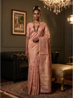 Mimosa - Pink Women's Art Silk Banarasi Saree