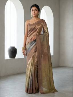 Mimosa - Brown Women's Art Silk Banarasi Saree