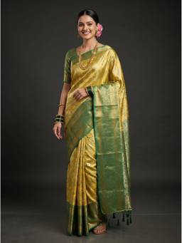 Mimosa - Yellow Women's Art Silk Kanjivaram Saree
