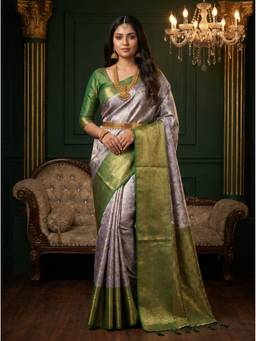 Mimosa - Purple Women's Art Silk Kanjivaram Saree
