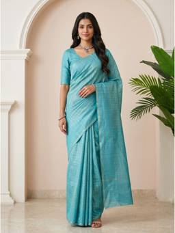 Mimosa - Blue Art Silk Banarasi Zari Woven Saree
