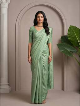 Mimosa - Green Art Silk Banarasi Zari Woven Saree