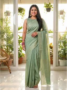 Mimosa - Green Art Silk Banarasi Zari Woven Saree