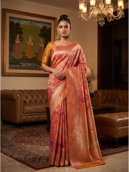 Mimosa - Pink Women's Art Silk Kanjivaram Saree