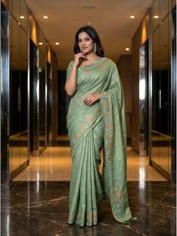 Mimosa - Green Women's Art Silk Banarasi Saree