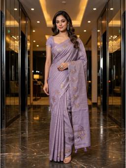 Mimosa - Purple Women's Art Silk Banarasi Saree