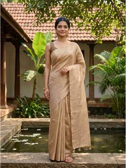 Mimosa - Beige Women's Art Silk Banarasi Saree