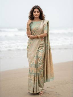 Mimosa - Green Art Silk Banarasi Zari Woven Design Saree