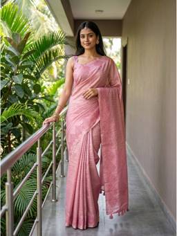 Mimosa - Pink Women's Art Silk Banarasi Saree