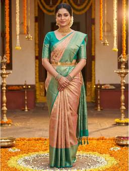 Mimosa - Orange Women's Art Silk Kanjivaram Saree