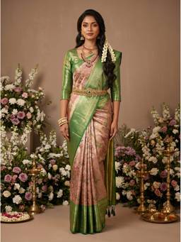 Mimosa - Beige Women's Art Silk Kanjivaram Saree