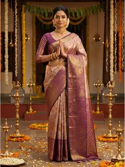 Mimosa - Beige Women's Art Silk Kanjivaram Saree