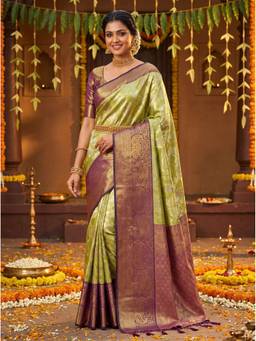Mimosa - Green Women's Art Silk Kanjivaram Saree