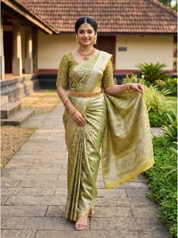 Mimosa - Green Women's Art Silk Kanjivaram Saree