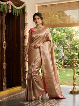 Mimosa - Pink Women's Art Silk Kanjivaram Saree