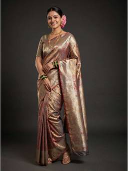 Mimosa - Maroon Women's Art Silk Kanjivaram Saree