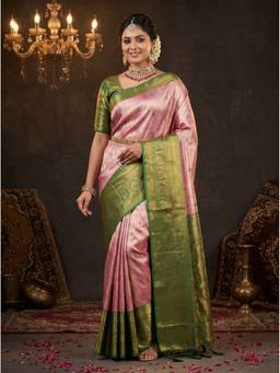 Mimosa - Pink Women's Art Silk Kanjivaram Saree
