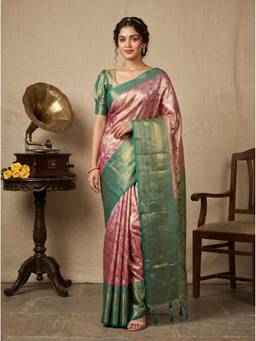 Mimosa - Peach Women's Art Silk Kanjivaram Saree