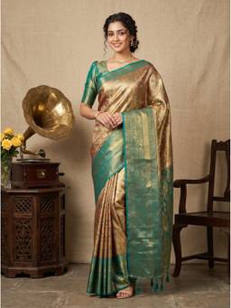 Mimosa - Beige Women's Art Silk Kanjivaram Saree